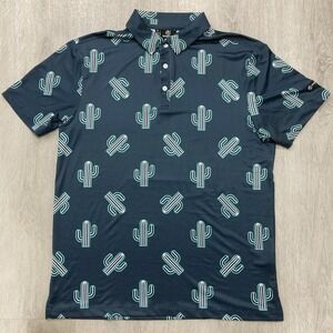 Greenside Men's Medium Stretch Golf Polo Shirt with Cactus Teal White